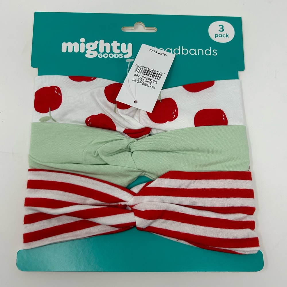 NWT Mighty Goods 3 pack Baby Girl Headbands